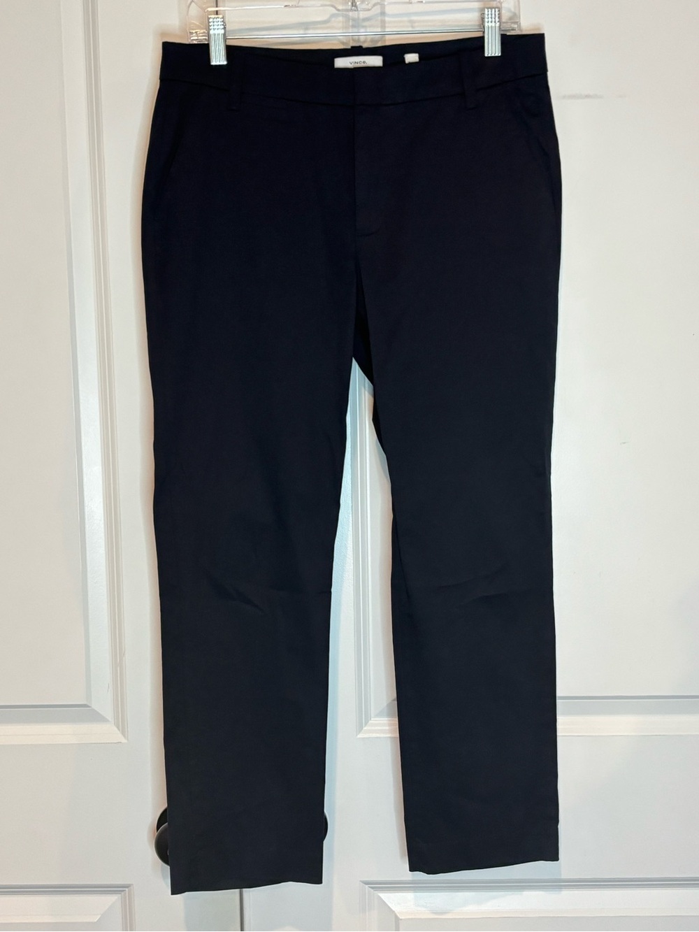 Vince Black Cotton Stretch Chino Straight Ankle Pants 8